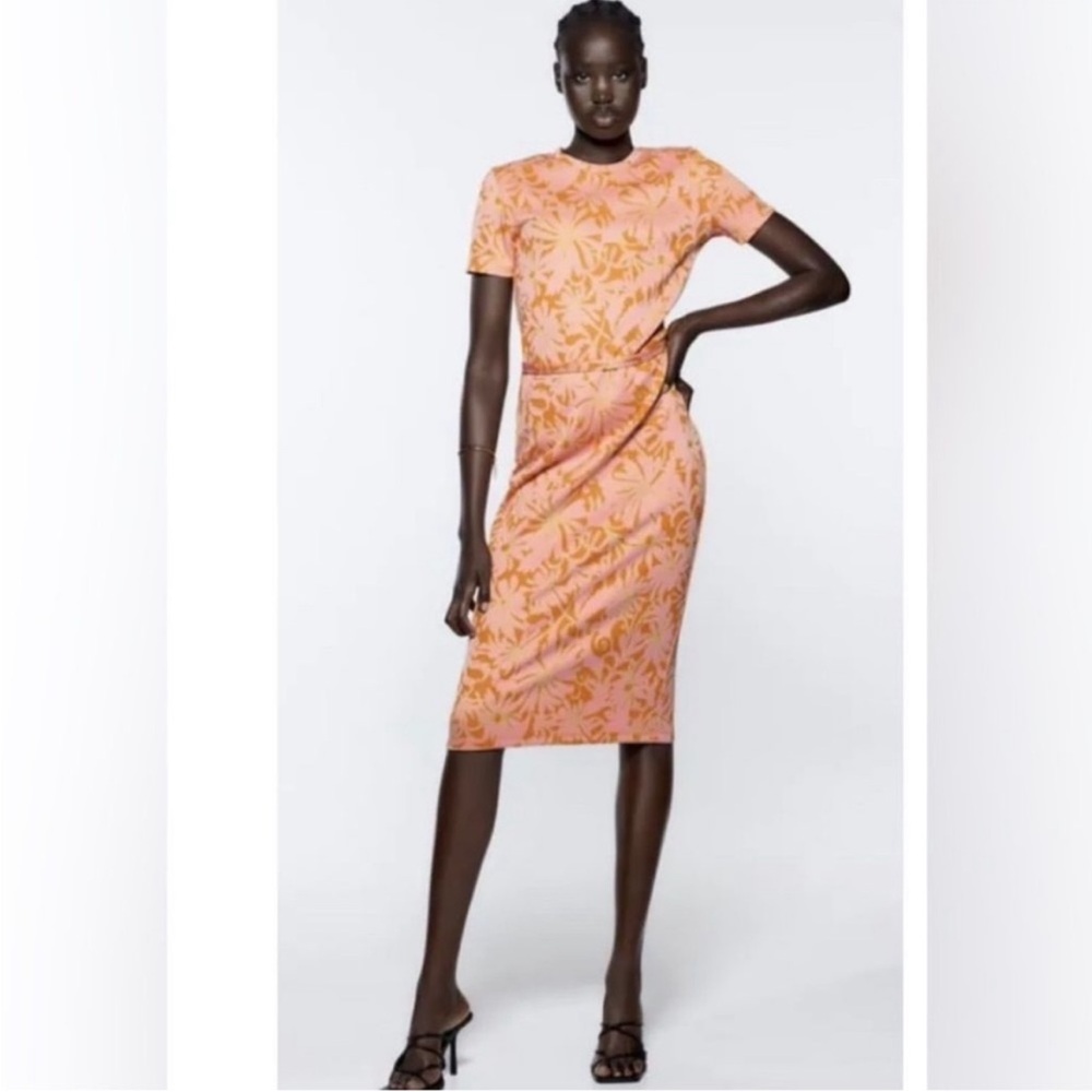 Zara Jacquard Midi Dress | Spring 2022 | Sz Small - NWT